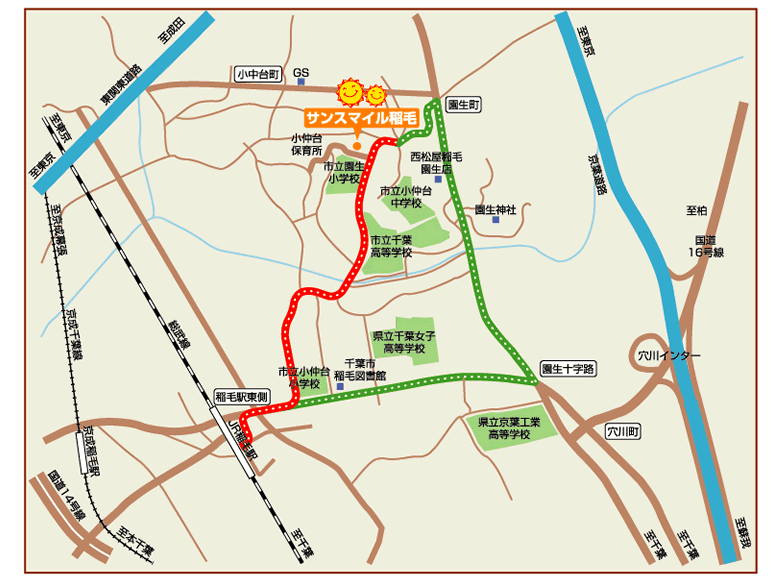 サンスマイル稲毛地図